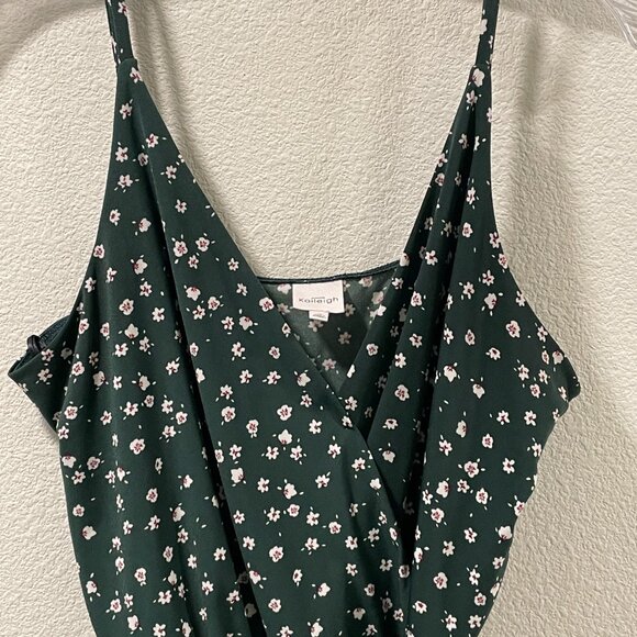 KAILEIGH "Rochelle" Maxi Romper/Jumpsuit Surplice Strapy Floral, Green - XL - Picture 6 of 8